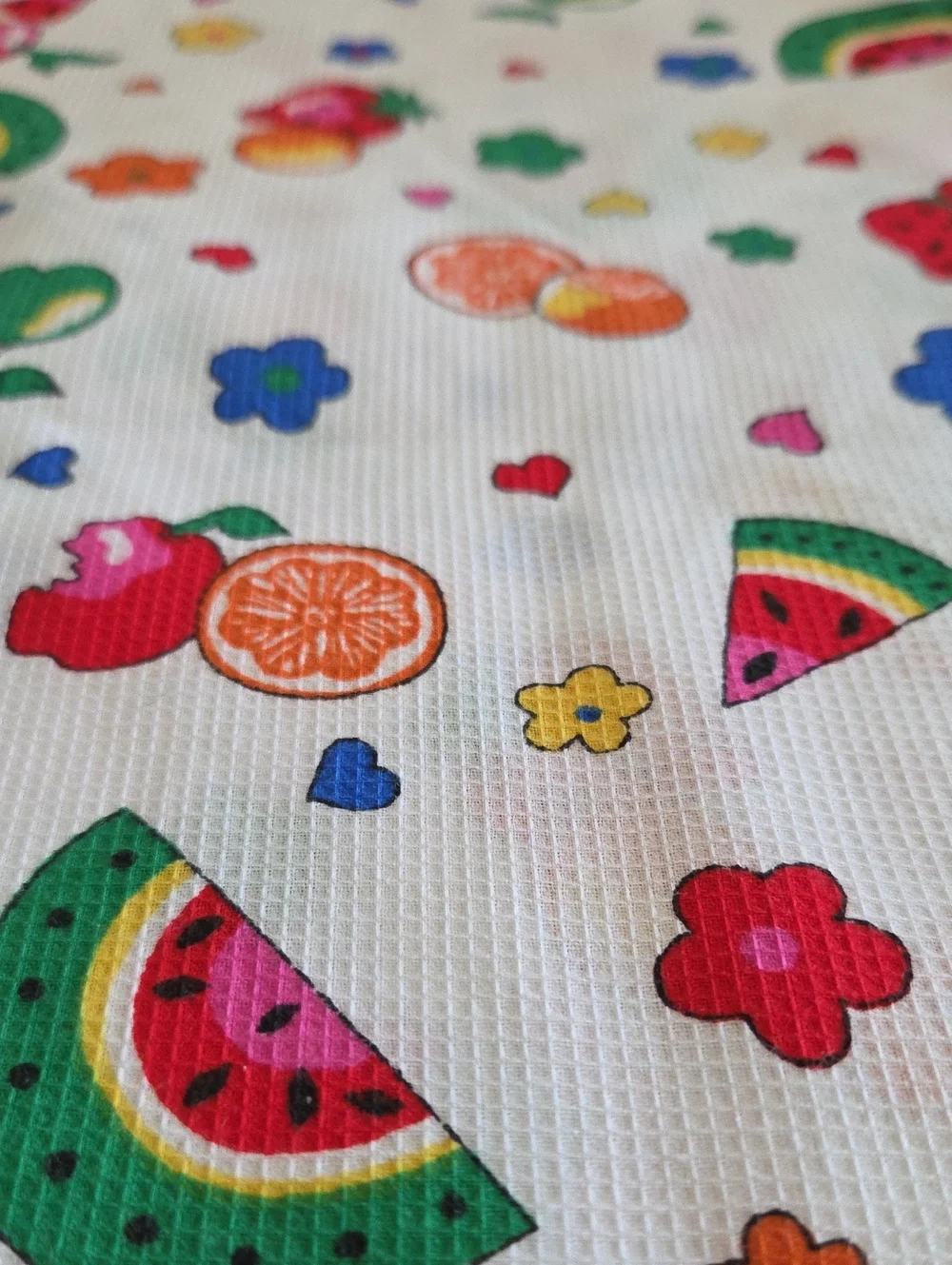 Super Rare Vintage Waffle Weave Summer Craft Quilt Sewing Cotton Fabric 2.1yds